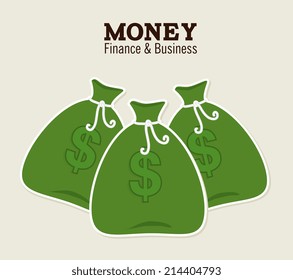 Money design over beige background, vector illustration