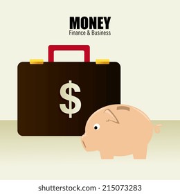 Money design over beige background, vector illustration