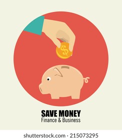 Money design over beige background, vector illustration