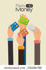 Money design over beige background, vector illustration.
