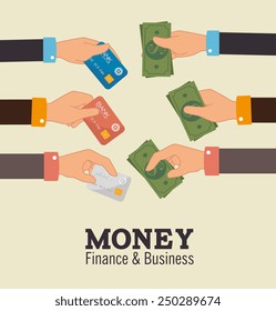 Money design over beige background, vector illustration.