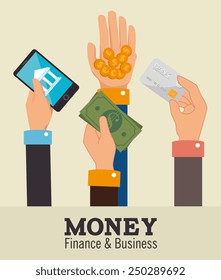Money design over beige background, vector illustration.