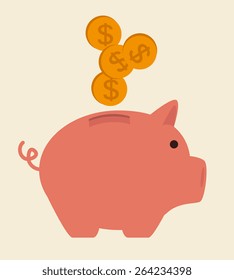 Money design over beige background, vector illustration.