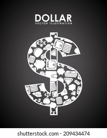 money design over black background vector illustration