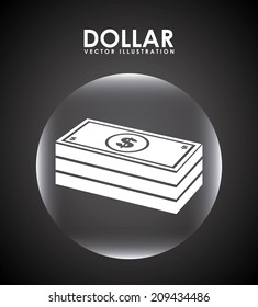 money design over black  background vector illustration