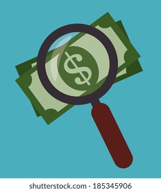 Money design over blue background, vector illustration