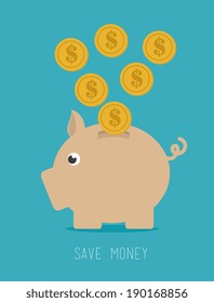 Money design over blue background, vector illustration