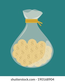 Money design over blue background, vector illustration
