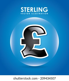 money design over blue background vector illustration