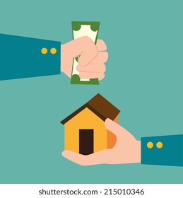 Money design over blue background, vector illustration