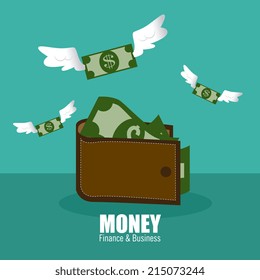 Money design over blue background, vector illustration