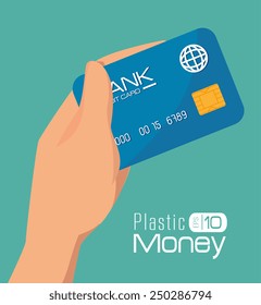 Money design over blue background, vector illustration.