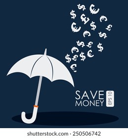 Money design over blue background, vector illustration.
