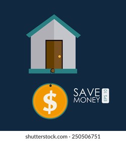 Money design over blue background, vector illustration.