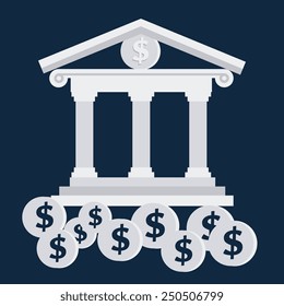 Money design over blue background, vector illustration.