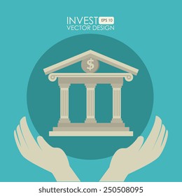 Money design over blue background, vector illustration.
