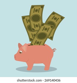 Money design over blue background, vector illustration