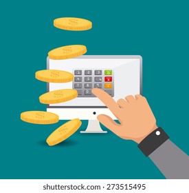 Money design over blue background, vector illustration.