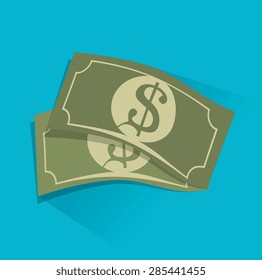 Money design over blue background, vector illustration.