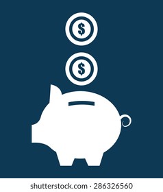 Money design over blue background ,vector illustration.