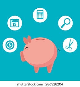 Money design over blue background ,vector illustration.