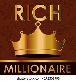 money design over brown background, vector illustration