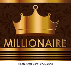 money design over brown background, vector illustration