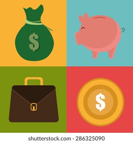 Money design over colorful background ,vector illustration.