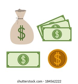 Money design over gray background, vector illustration