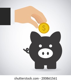 Money design over gray background, vector illustration