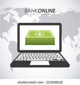 money design over  gray background vector illustration