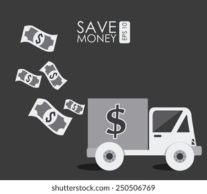 Money design over gray background, vector illustration.