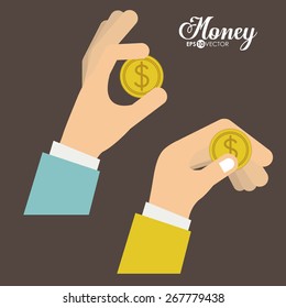 Money design over gray background vector illustration