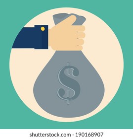 Money design over green background, vector illustration