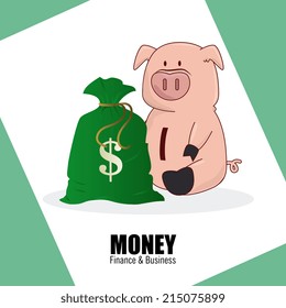 Money design over green background, vector illustration Money design over green background, vector illustration