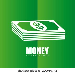 Money design over green background, vector illustration