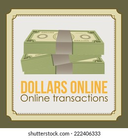 Money design over green background, vector illustration