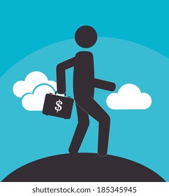 Money design over landscape background, vector illustration