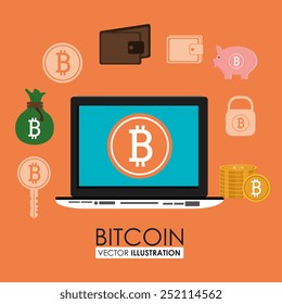 Money design over orange background, vector illustration.