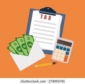 Money design over orange background, vector illustration.