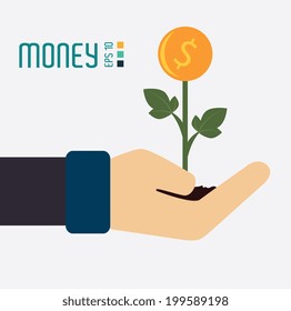 Money design over white background, vector illustration Money design over white background, vector illustration