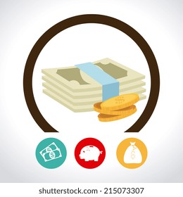 Money design over white background, vector illustration