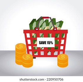 Money design over white background, vector illustration