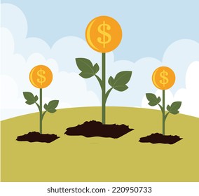 Money design over white background, vector illustration