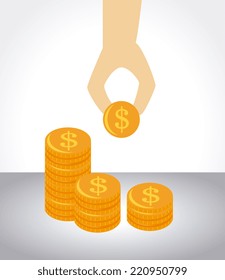 Money design over white background, vector illustration