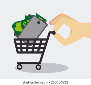 Money design over white background, vector illustration.