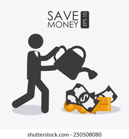 Money design over white background, vector illustration.