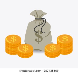 Money design over white background, vector illustration.