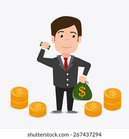 Money design over white background, vector illustration.