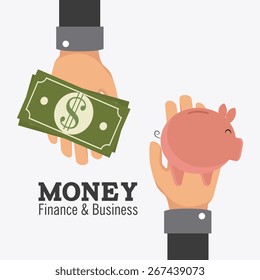 Money design over white background, vector illustration.